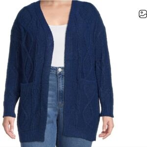 Time & Tru Women's Navy Blue Cardigan Sweater